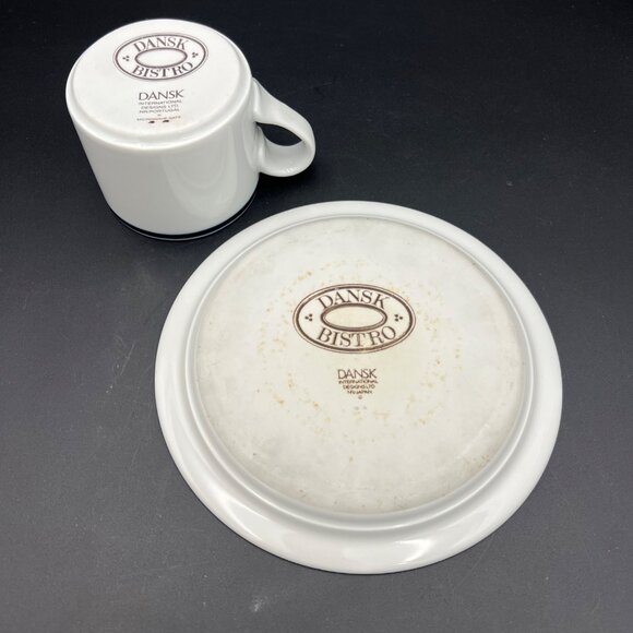 Dansk Bistro Maribo Pattern Flat Coffee Cup & Saucer Set (s) - Picture 4 of 12